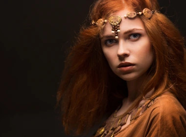美丽的红发女孩，中世纪风格 3840x2160