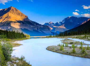 自然 河流 大自然 加拿大 山 天空 风景 高清壁纸 3840x2400