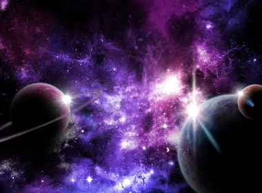 美丽的空间，行星，紫色星光 2880x1800