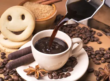 食物 咖啡 Coffee Beans 静物 Cup 饼干 Smile Star Anise 高清壁纸 7360x4912