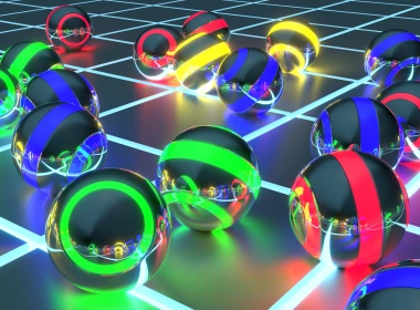 艺术 3D艺术 3D 抽象 球体 Blender 蓝色 数字艺术 绿色 霓虹灯 红色 黄色 几何 高清壁纸 3840x2160