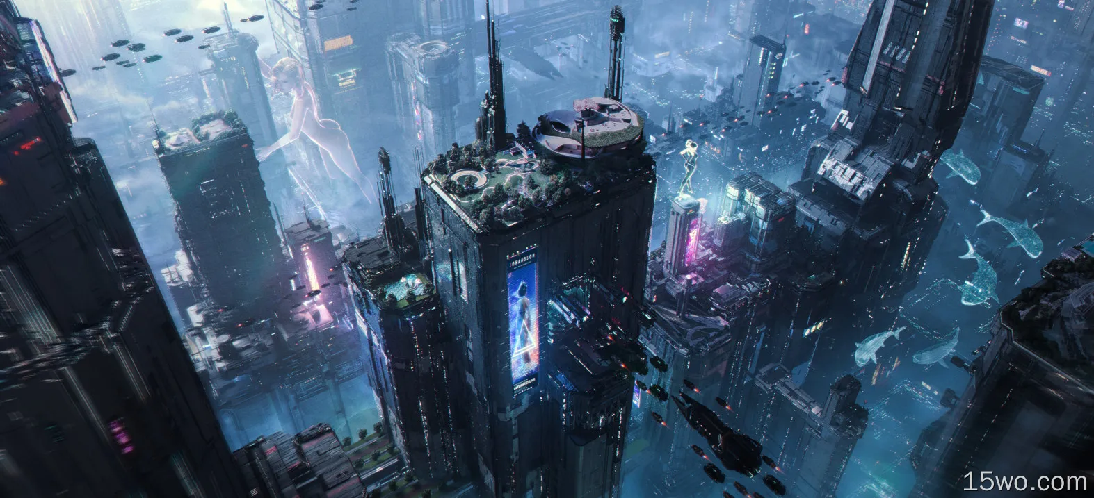 4K,cyberpunk,city,futuristic,cityscape,building,skyscraper
