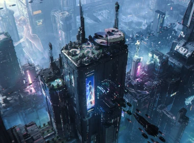 4K,cyberpunk,city,futuristic,cityscape,building,skyscraper 3840x1750
