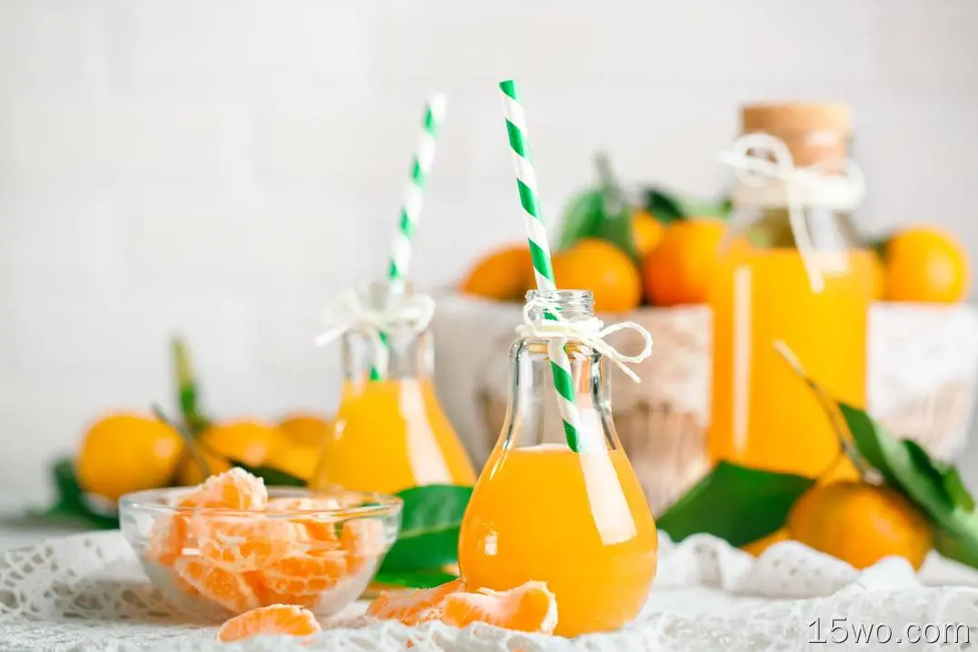 食物 果汁 Tangerine 水果 饮品 静物 高清壁纸