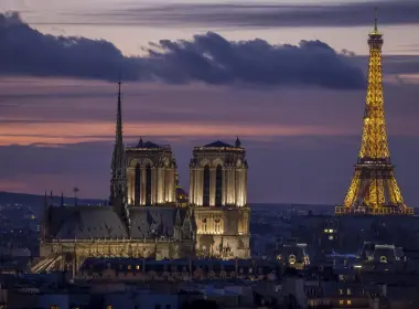 法国，埃菲尔铁塔，巴黎，云，夜，风景 2560x1600