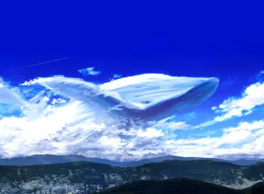 动漫 原创 天空 鲸 云 高清壁纸 2500x1250