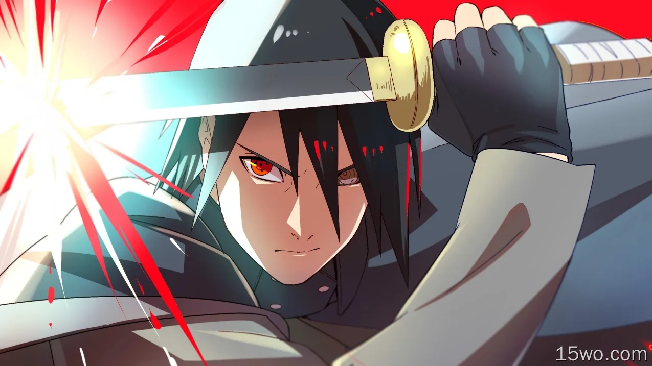 动漫 火影忍者 Sasuke Uchiha Anime Man Sharingan Rinnegan 剑 Black Hair 忍者 高清壁纸