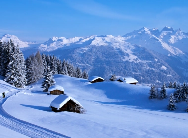 摄影 冬季 山 白色 大自然 风景 Snow Countryside 高清壁纸 3840x2160
