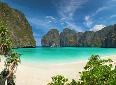 自然 岛屿 绿松石 泰国 Phi Phi Island 地球 岩石 树 海滩 海洋 Sea 高清壁纸 3840x2160