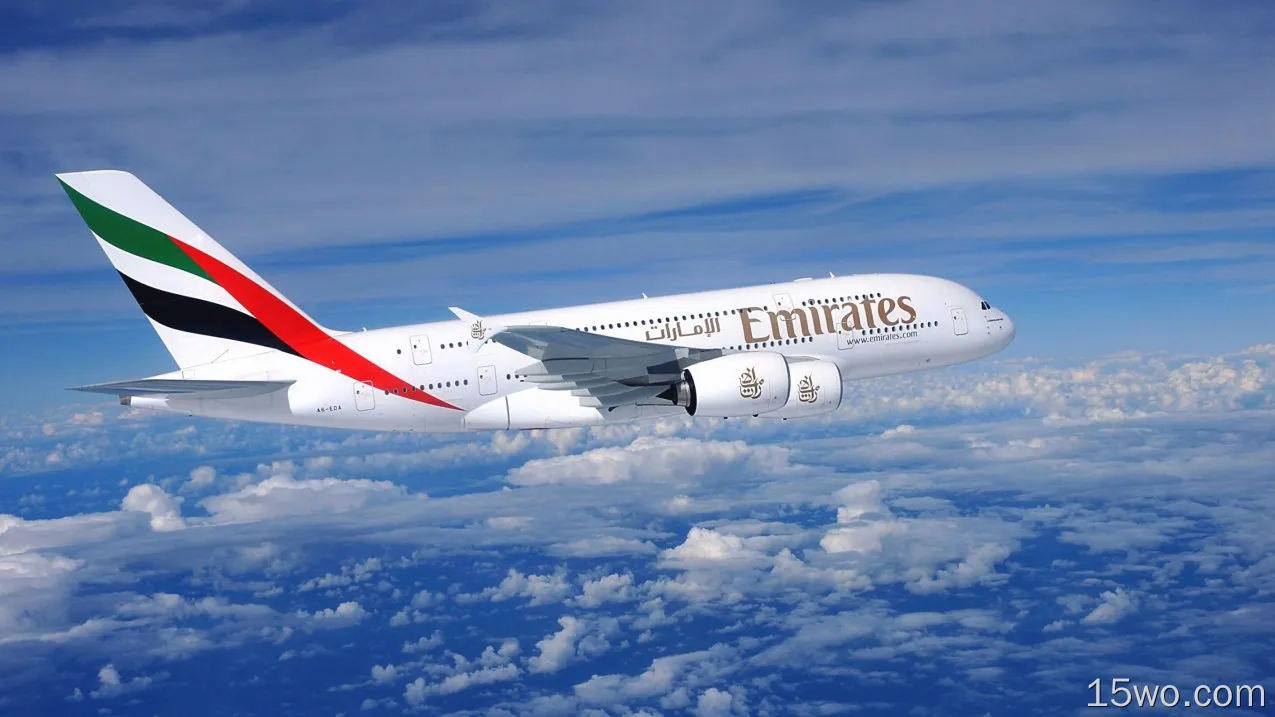 座驾 空中客车A380 飞机 空中客车 Emirates 云 高清壁纸