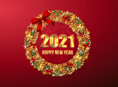 2021新年快乐，2021圣诞节快乐，数字艺术 2560x1440