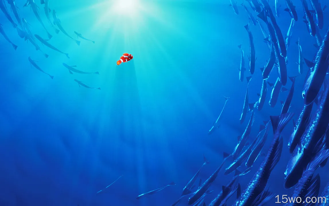 尼莫迪士尼动画电影《海洋插画》艺术蓝