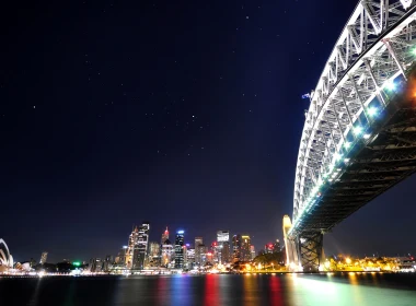 人造 悉尼 城市 澳大利亚 桥 夜晚 高清壁纸 3840x2160