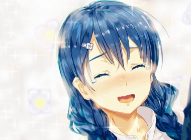 动漫 食戟之灵 Megumi Tadokoro Shokugeki No Soma 女孩 面容 Blush Smile Blue Hair 高清壁纸 3840x2160