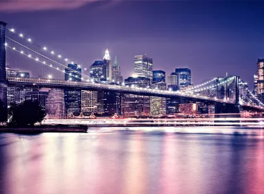 人造 布鲁克林大桥 桥 城市 光 摩天大楼 高清壁纸 7680x4320