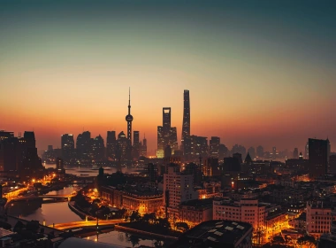 人造 上海 城市 中国 夜晚 建筑 摩天大楼 高清壁纸 3840x2160