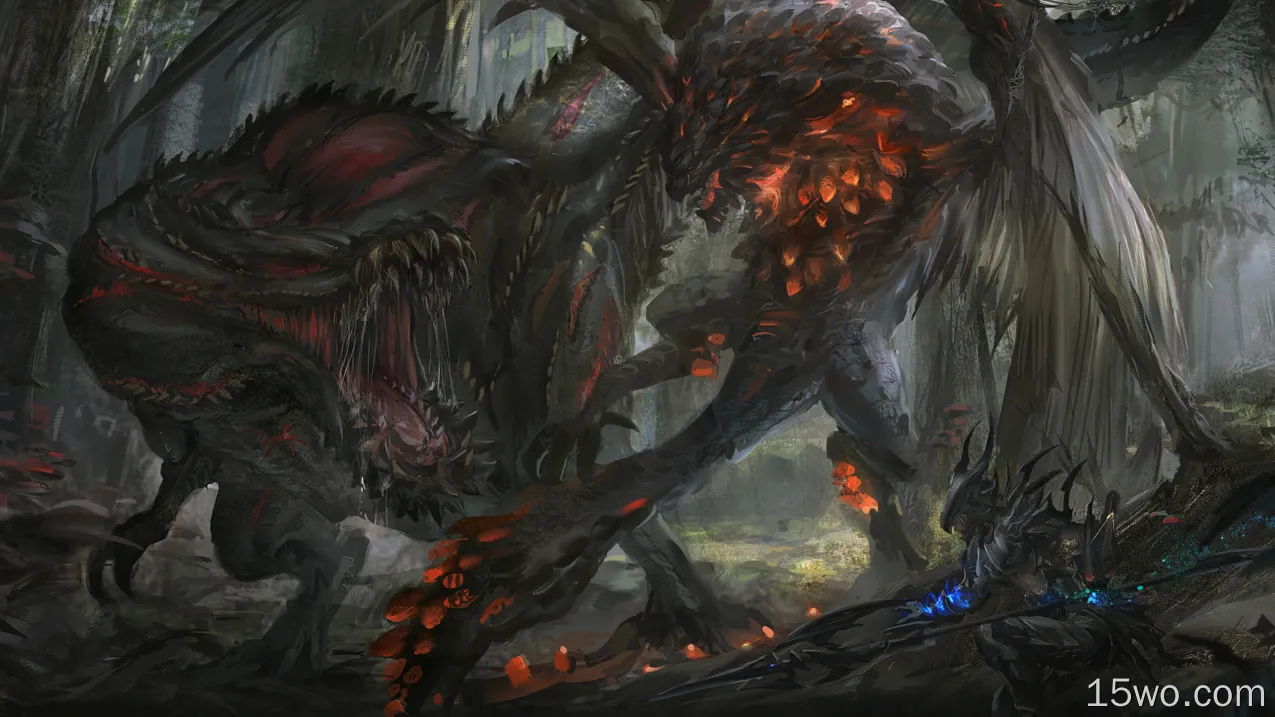 电子游戏 Monster Hunter: World 主機遊戲 Bazelgeuse Deviljho 高清壁纸
