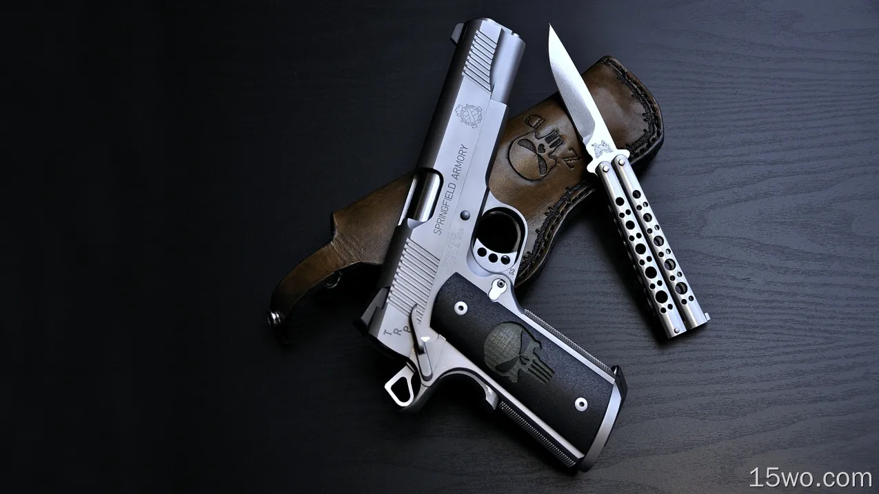 武器 Springfield Armory pistol 警车 刀 手枪 高清壁纸