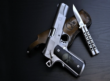 武器 Springfield Armory pistol 警车 刀 手枪 高清壁纸 3840x2160