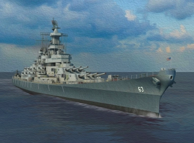军事 USS Missouri (BB-63) 战舰 美国海军 艺术 Battleship 高清壁纸 3840x2160