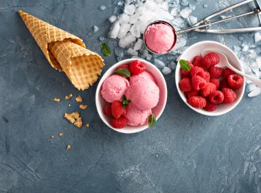 食物 冰淇淋 Waffle Cone 树莓 静物 水果 浆果 高清壁纸 5760x3840
