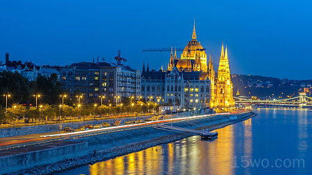 人造 匈牙利国会大厦 纪念建筑 夜晚 高清壁纸 3840x2160