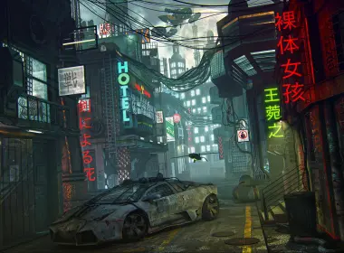 科幻 未来主义 日本 街道 汽车 高清壁纸 3840x2160