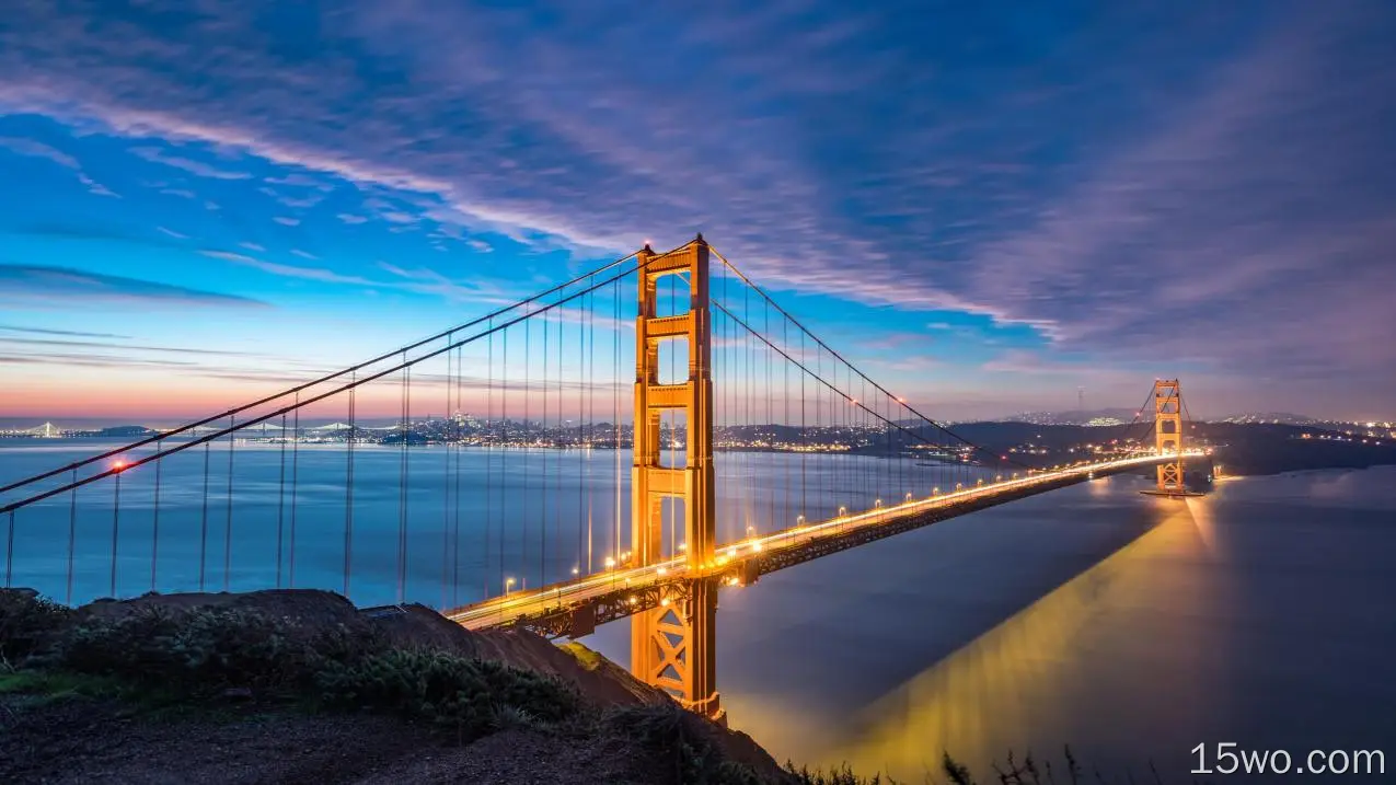 4K 风景 桥梁 大桥 旧金山 金门大桥夜景