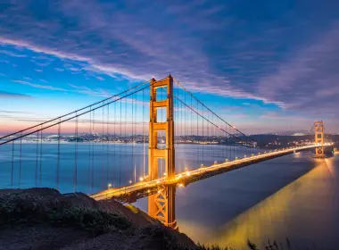 4K 风景 桥梁 大桥 旧金山 金门大桥夜景 3840x2160