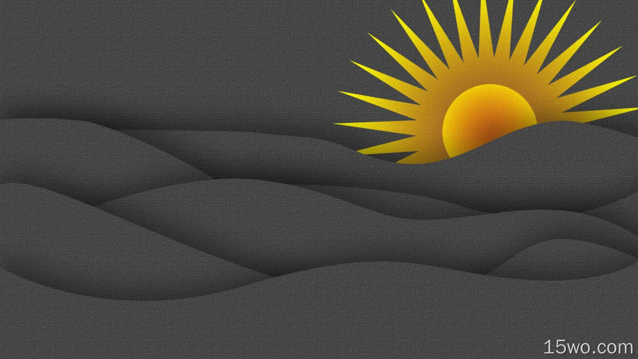 艺术 极简 太阳 海浪 抽象 Minimalist 高清壁纸
