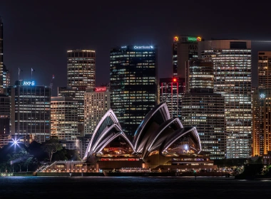 人造 悉尼歌剧院 悉尼 夜晚 建筑 摩天大楼 城市 高清壁纸 3840x2160