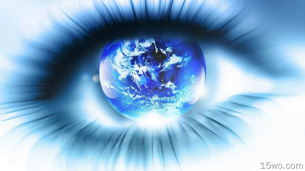 艺术 眼睛 蓝色 星球 地球 高清壁纸