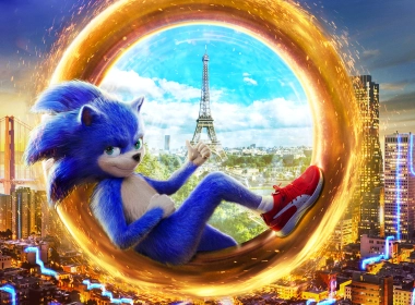 电影 Sonic the Hedgehog (2019) 索尼克 Sonic the Hedgehog 刺猬索尼克 传送门 埃菲尔铁塔 金门大桥 鞋 高清壁纸 3840x2160
