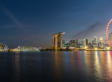 人造 滨海湾金沙酒店 建筑 新加坡 夜晚 高清壁纸 3840x2160