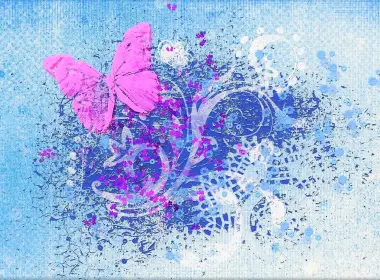 艺术 蝴蝶 抽象 粉色 高清壁纸 1920x1080