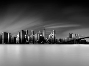 人造 纽约 城市 美国 Cityscape 黑白 建筑 摩天大楼 高清壁纸 3840x2160