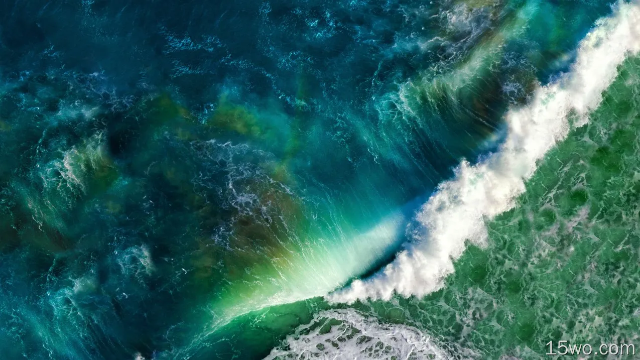 自然 海洋 地球 Sea 海浪 航拍 高清壁纸