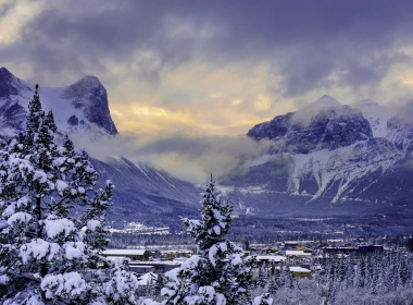 摄影 冬季 Banff National Park Alberta 加拿大 Snow 树 风景 山 高清壁纸 3840x2160