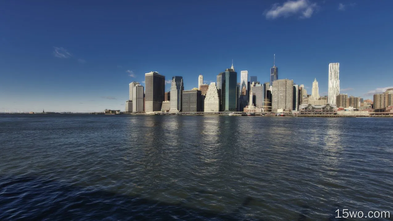人造 曼哈顿 城市 美国 高清壁纸