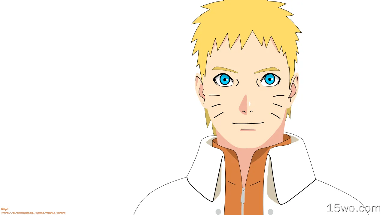 动漫 火影忍者 Blue Eyes Boy Minimalist Smile Naruto Uzumaki Hokage 高清壁纸