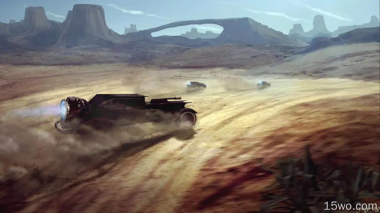 科幻 交通工具 风景 Race 沙漠 汽车 高清壁纸