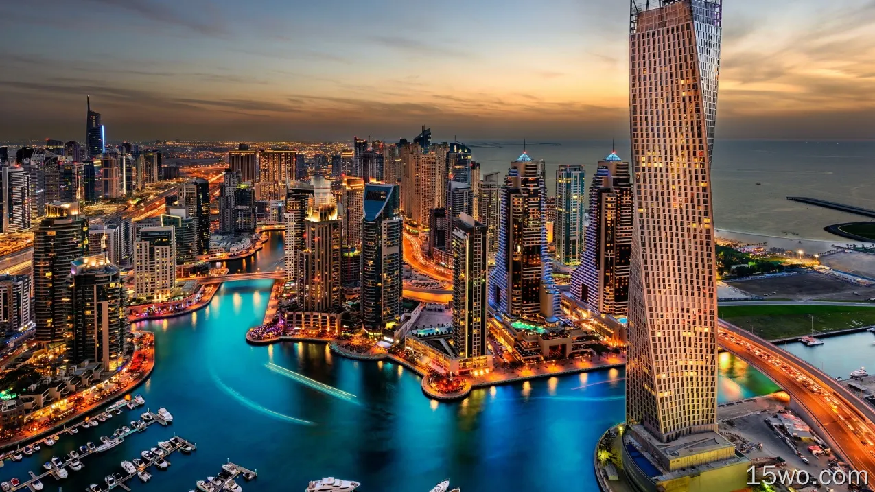 人造 迪拜 城市 阿拉伯联合酋长国 高清壁纸