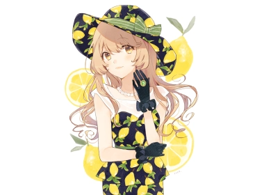 动漫 女孩 Long Hair Anime Blonde Hat Glove Yellow Eyes 高清壁纸 3840x2160