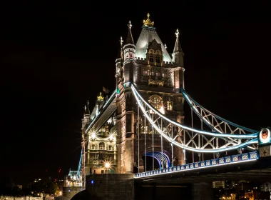 人造 伦敦塔桥 桥 伦敦 夜晚 高清壁纸 3840x2160