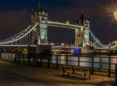 人造 伦敦塔桥 桥 夜晚 伦敦 路灯 高清壁纸 3840x2160