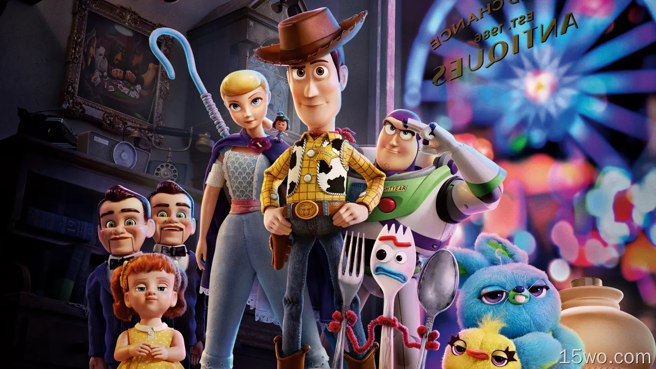 电影 Toy Story 4 Fork 玩具 Sheriff Hat Woody Buzz Lightyear Bo Peep Forky Spoon Spork 毛绒玩具 Puppet 高清壁纸