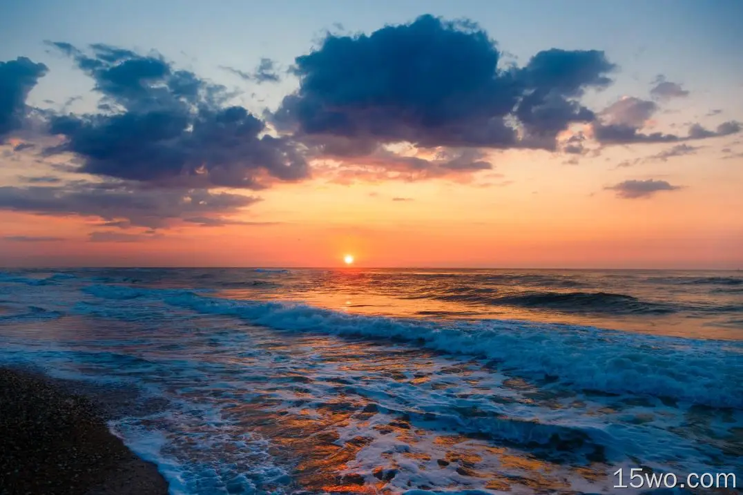 自然 海洋 Sea 日落 Horizon 高清壁纸