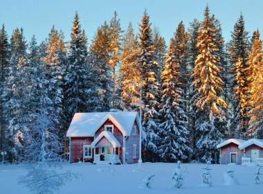 摄影 冬季 地球 房屋 Snow 树 高清壁纸 3840x2160