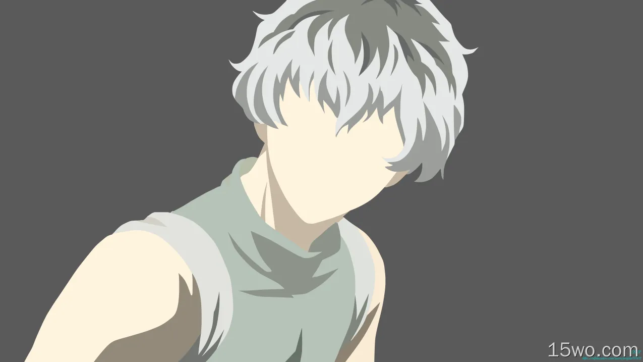 动漫 东京食尸鬼Re Haise Sasaki Boy Minimalist White Hair Anime 东京食尸鬼 Grey Hair Two-Toned Hair 高清壁纸