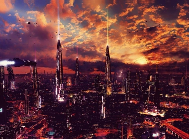 科幻 城市 Cityscape 未来主义 建筑 摩天大楼 云 高清壁纸 3840x2160